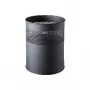 HELIT H2515795 Stahl-Abfalleimer mit perforiertem Deckel, 15 Liter, Schwarz, Rund
