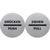 HELIT H6271800 Edelstahl Zieh-Schild, Selbstklebend, Silber mit schwarzem Aufdruck, 115 mm Durchmesser