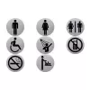 helit Piktogramm-Schild „Handy verboten“ — Silber Edelstahl, Selbstklebend, Ø 115 mm, 1 Stück (H6271400)