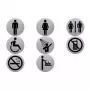 helit Piktogramm-Schild „Handy verboten“ — Silber Edelstahl, Selbstklebend, Ø 115 mm, 1 Stück (H6271400)