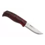 Helle Allmenn Feststehendes Messer mit Maserbirkenholzgriff und Lederscheide