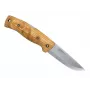 Helle Bleja Feststehendes Messer mit Maserbirkenholzgriff und Lederscheide