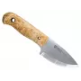 Helle Mandra Feststehendes Messer mit Maserbirkengriff und Lederscheide für den Hals