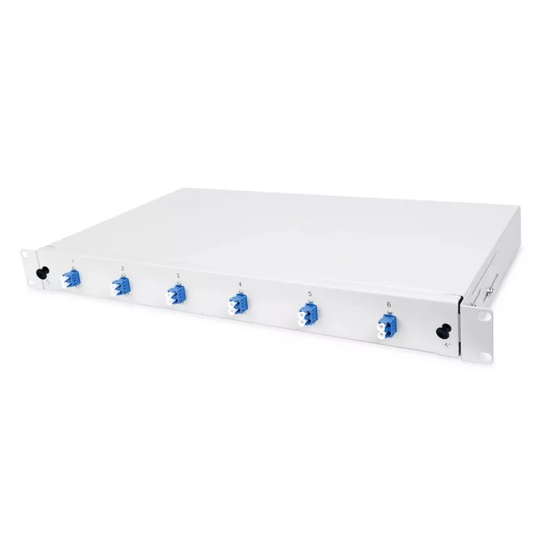 HELOS Glasfaser 19-Zoll Breakout-Box mit 6x LC Duplex, Single Mode
