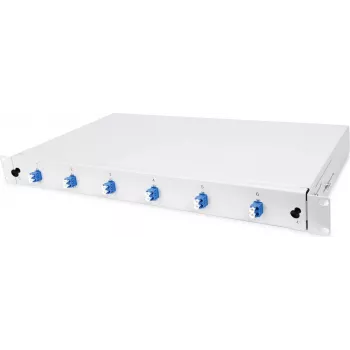 HELOS Glasfaser 19-Zoll Breakout-Box mit 6x LC Duplex, Single Mode