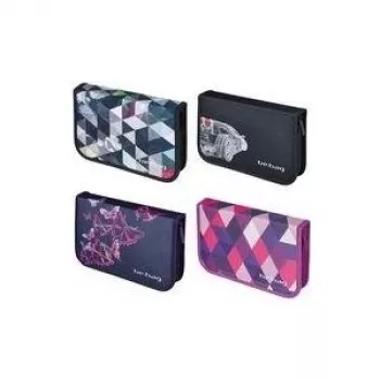 Herlitz be.bag Polyester Federmäppchen für die Schule, 25-teiliges Set, 2 Klappen, 203 x 140 x 35 mm, Schwarz 11438496
