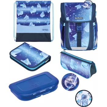 Herlitz FiloActive XL Plus Cosmic Schulranzen-Set (19L ergonomischer Schulrucksack mit Federmäppchen und Sportbeutel)