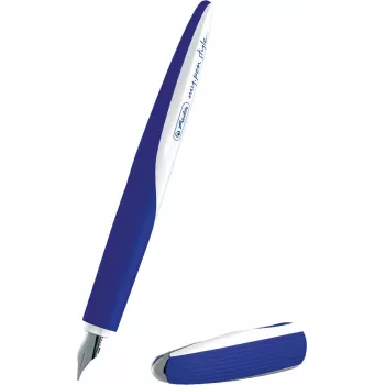 Herlitz Füllfederhalter Patronenfüllsystem Blau/Weiß Mittlere Feder 50003211