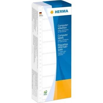 HERMA 8161 Weiße Endlospapier-Etiketten, Leporello-Falzung, Permanentkleber, Matt, 88,9 x 35,7 mm, 2000 Etiketten