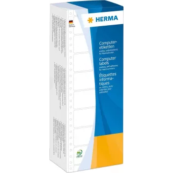 HERMA 8210 Computer-Etiketten – Endlospapier, perforiert, permanent haftend, mattes weißes Papier, 88,9 x 23 mm, 6000 Etiketten