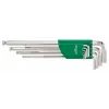 Innensechskantschlüssel-Set 1,5-10 mm, lang mit Kugelkopf, 9-teilig, phosphatiert, DIN 911