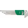 Innensechskantschlüssel-Set 1,5-10 mm, lang mit Kugelkopf, 9-teilig, phosphatiert, DIN 911