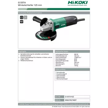 Hikoki G13STA Winkelschleifer 1,8 kg