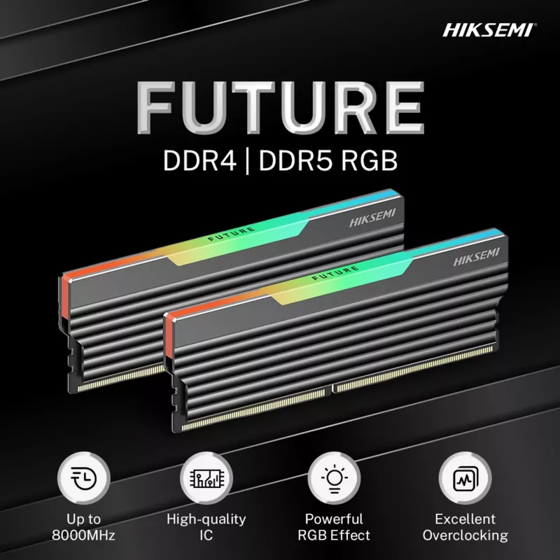HIKSEMI Future RGB 16GB Kit (2x8GB) 3600MHz DDR4 Desktop Gaming-Speicher Schwarz