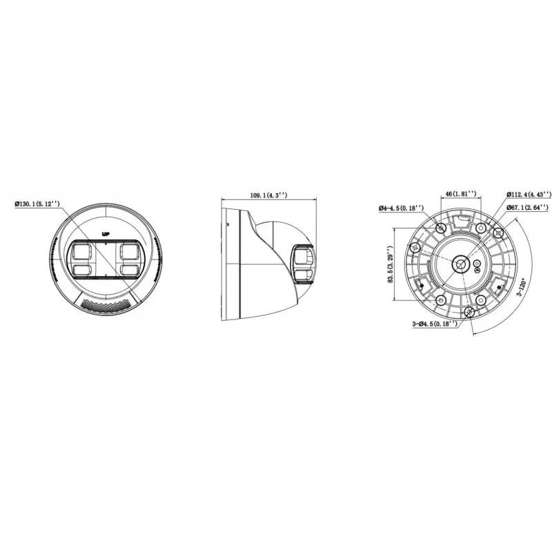 Hikvision DS-2CD1383G2P-LIUF/SL 8 MP Smart Hybrid Light Turret IP Kamera mit Zwei-Wege-Audio, 2,0 mm Objektiv