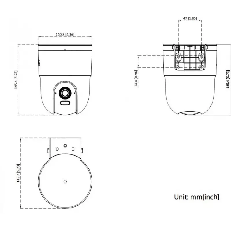 Hikvision DS-2CD1F47G3H-LIUF/SX 4MP Fixed Dome Netzwerkkamera mit eingebautem Mikrofon, 2,8-mm-Objektiv, IP67, IK10, PoE
