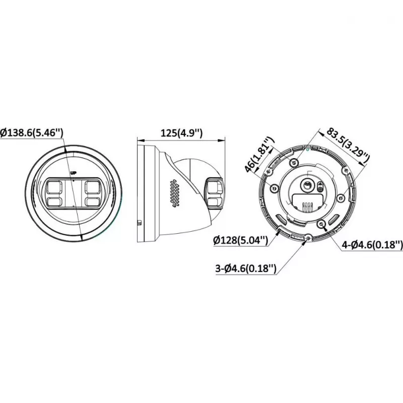 Hikvision DS-2CD23127G3P-LIS2UY/SL 12MP 180° Turret Network Camera mit AcuSense