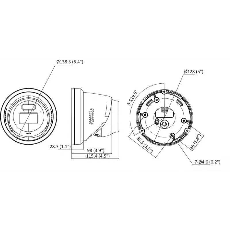 Hikvision DS-2CD2367G3-LIS2UY/SRB 6MP AcuSense Turret Netzwerkkamera, 2,8 mm, Schwarz