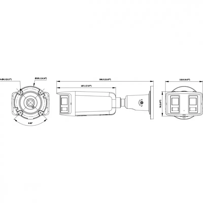 Hikvision DS-2CD2T167G3P-LIS2UY/SL(180°) 16MP Panorama IP-Kamera - ColorVu AcuSense