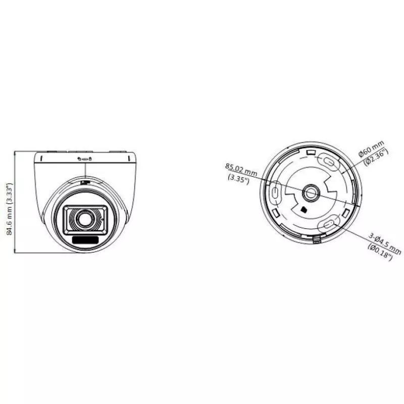 Hikvision DS-2CE76K0T-LPFS(2.8mm) 3K Turret Camera mit Smart Hybrid Light und Audio, Innenbereich, Festbrennweite