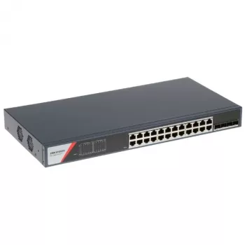Hikvision DS-3E1528-SI-24T4F Layer 2 Managed PoE Switch, 24 PoE-Ports, 4 SFP-Uplinks, 370W PoE-Budget