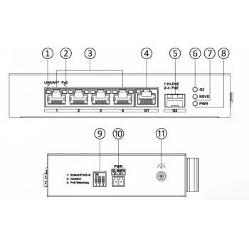 Hikvision DS-3T0306HP Unmanaged Network Switch 5-Port Fast Ethernet PoE Black
