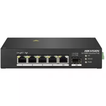 Hikvision DS-3T0306HP Unmanaged Network Switch 5-Port Fast Ethernet PoE Black