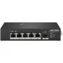 Hikvision DS-3T0306HP Unmanaged Network Switch 5-Port Fast Ethernet PoE Black
