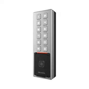 Hikvision DS-K1T805MBFWX Zugangskontrollleser mit Fingerabdruck-, Karten- und Passwortauthentifizierung