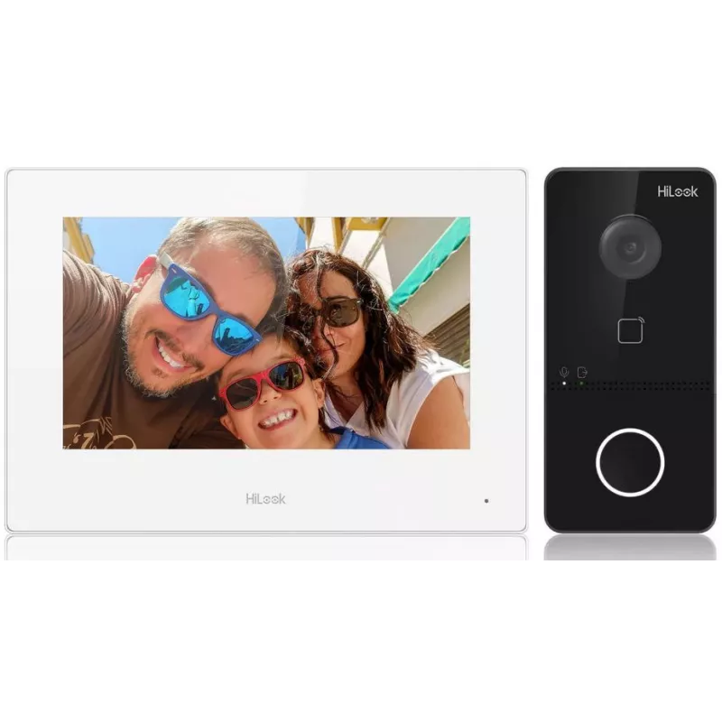 HILOOK IP Video Türklingel-Kit (IP-VIS-SLIM-W) - 2MP Außenstation + 7-Zoll Innenstation, Wi-Fi, PoE