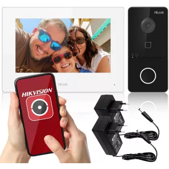 HILOOK IP Video Türklingel-Kit (IP-VIS-SLIM-W) - 2MP Außenstation + 7-Zoll Innenstation, Wi-Fi, PoE