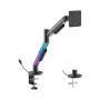 HISMART 17-40 Gasfeder-Monitorhalterung mit RGB-Beleuchtung, Schwarz