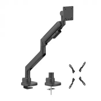 HISMART HS085339 Monitor Arm für 24-57 Zoll Bildschirme, Gasfeder-Tischhalterung, Schwarz