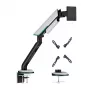 HISMART Stabiler Monitorarm mit Gasfeder für 24-57 Zoll Bildschirme, Grau