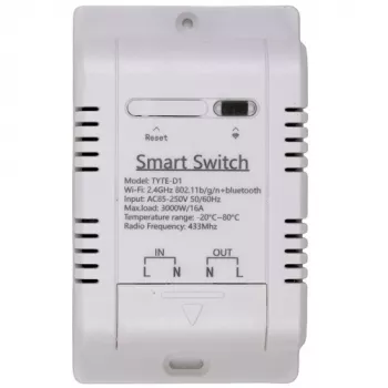HISMART TUYA Smart 1-Kanal-Schalter mit externem Temperatursensor, Wi-Fi & RF, 16A, AC 85-250V