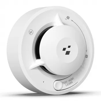 HISMART TV993451 Smart Wi-Fi Photoelektrischer Rauchmelder mit Tuya App-Steuerung, Weiß