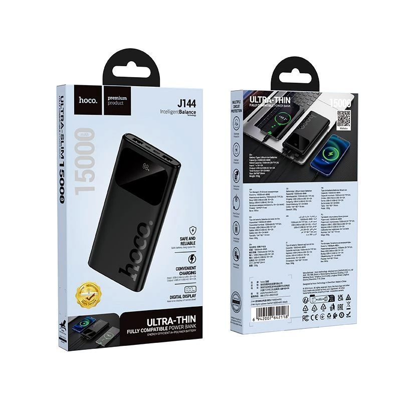 Hoco J144 Hymn Power Bank 15000mAh Schwarz