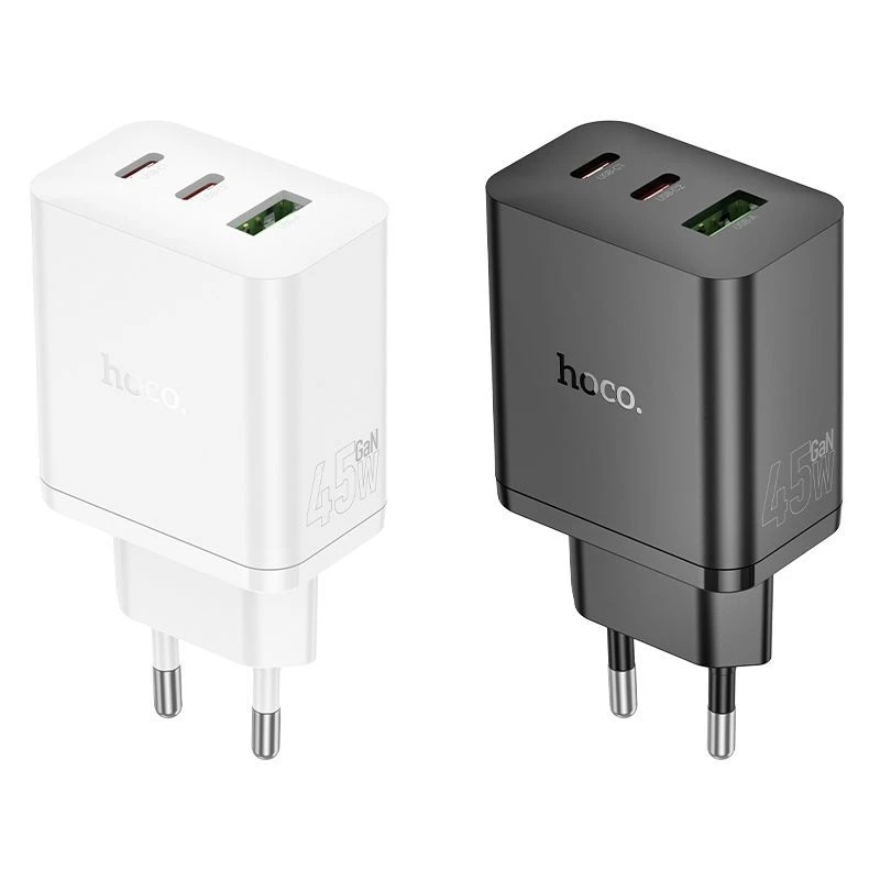 Hoco N50 Scenery PD45W (2C1A) Charger EU Plug Black