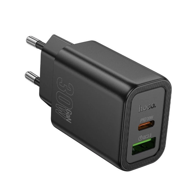 Hoco N63 Gentle PD30W+QC3.0 Ladegerät (EU) Schwarz