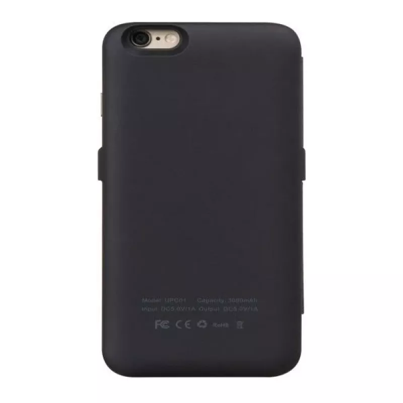 Hoco Ultra Thin Battery Case 3000mAh mit Lederhülle für Apple iPhone 6/6S Schwarz