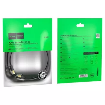 HOCO US07 General Pure Copper Flat Network Cable (1m) Schwarz