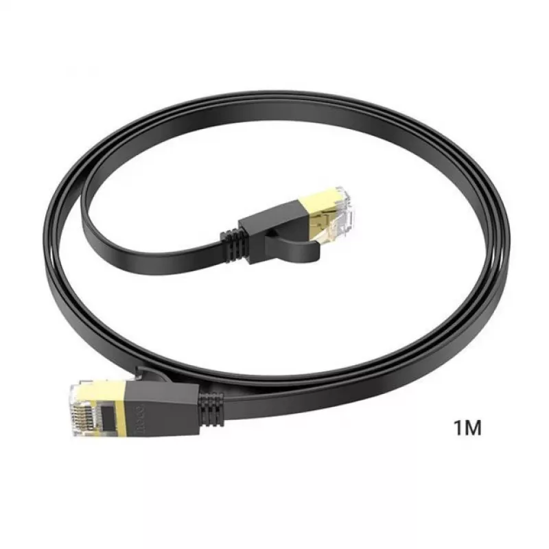 HOCO US07 General Pure Copper Flat Network Cable (1m) Schwarz
