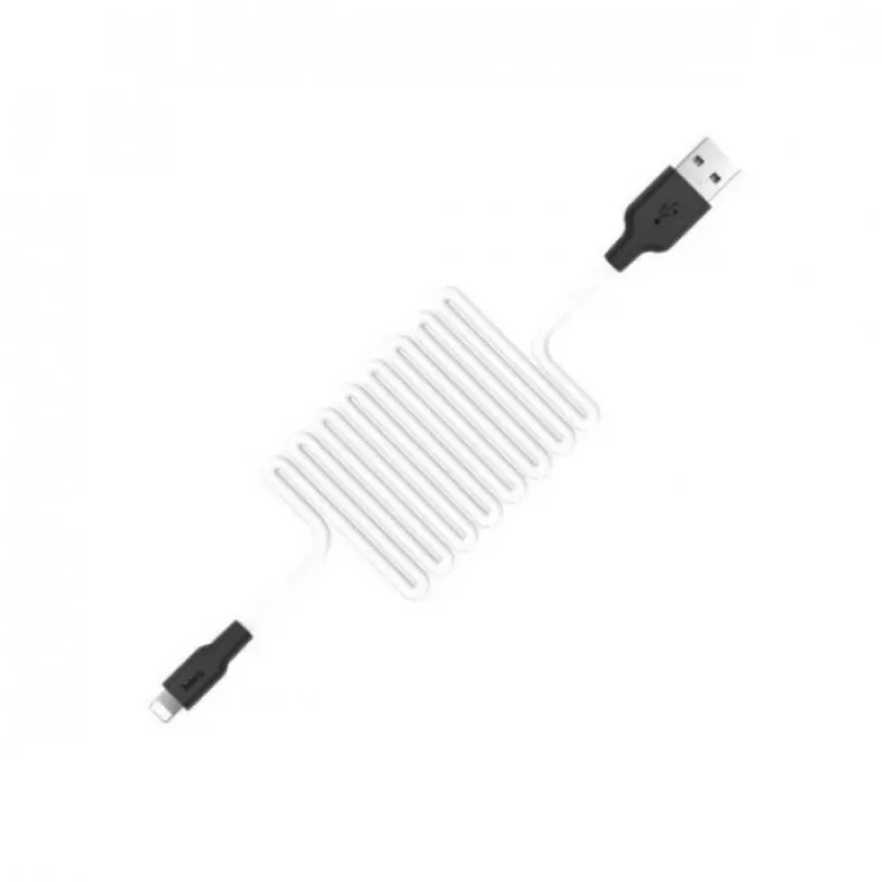 Hoco X21 Silicone iPhone Charging Cable Black White