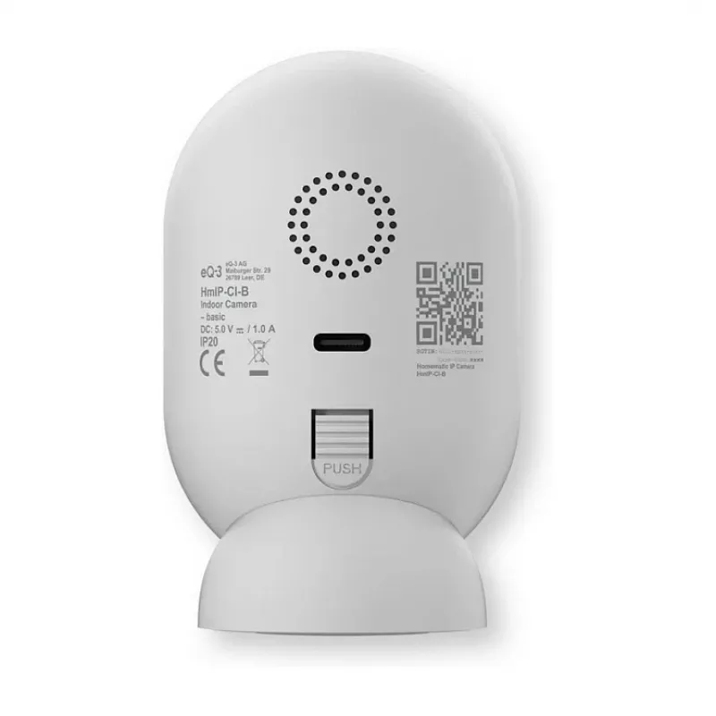 Homematic IP Indoor Camera basic (HmIP-CI-B) – 3 MP Wi-Fi Security Camera, Weiß/Schwarz