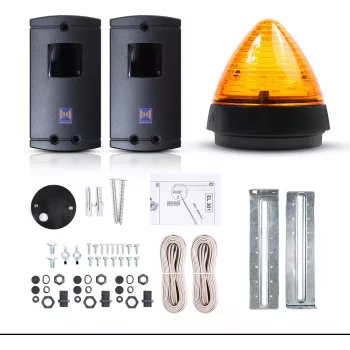 HORMANN SK Kit Lineamatic, Portronic D 5000 – Sommer EL-301 Lichtschranken-Paar & SLK 24V LED-Warnleuchte mit Montageschrauben