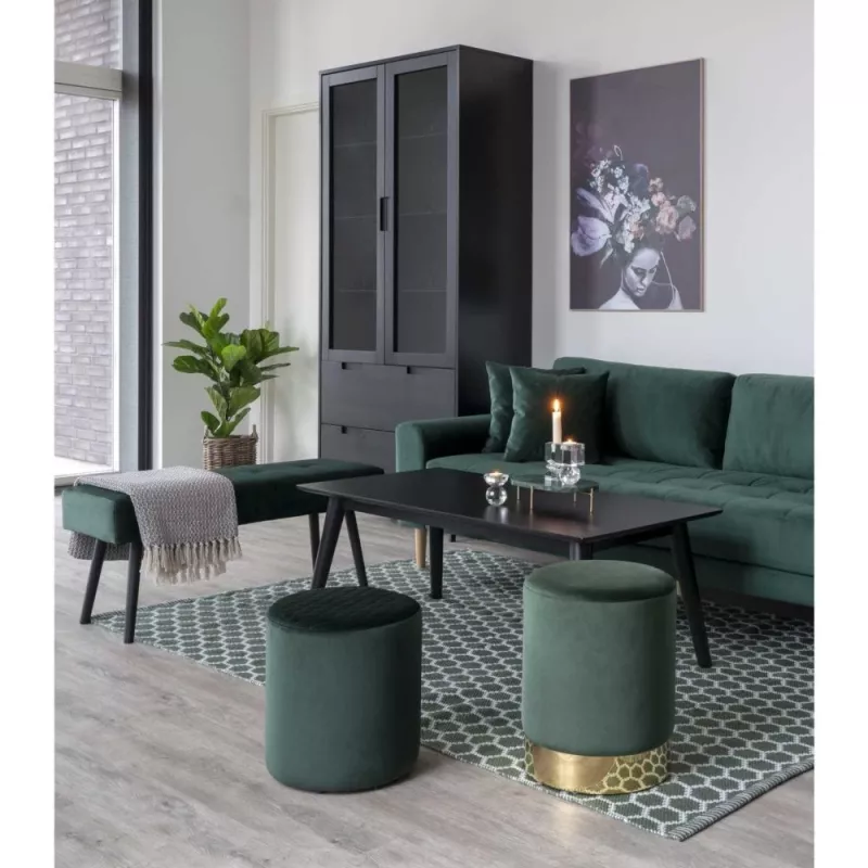 House Nordic Sitzbank mit Samtbezug Grün 100x35x44