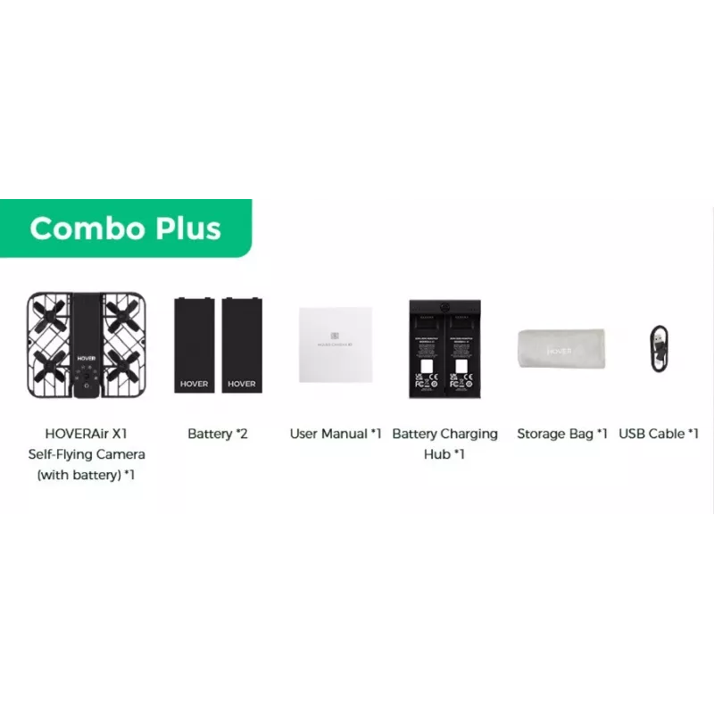 HoverAir X1 Drohne - Combo Plus Retail - Schwarz
