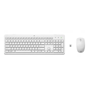 HP 230 Wireless Mouse and Keyboard Set - Schwarz - QWERTY Vollgröße - RF 2,4 GHz - Optisch 1600 DPI - Spritzwassergeschützt
