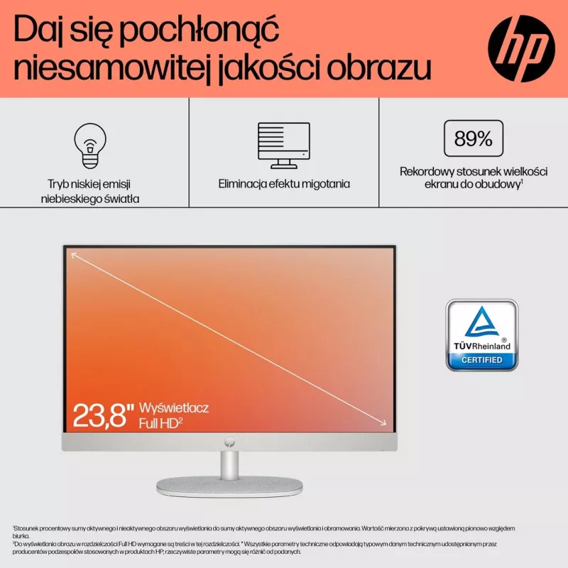 HP 24-cr0312nw AMD Ryzen 5 7520U 23,8 inch Full HD All-in-One PC, 16 GB LPDDR5, 512 GB SSD, Windows 11 Home, Weiß