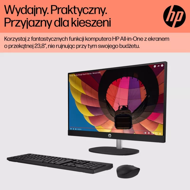HP 24-cr0312nw AMD Ryzen 5 7520U 23,8 inch Full HD All-in-One PC, 16 GB LPDDR5, 512 GB SSD, Windows 11 Home, Weiß
